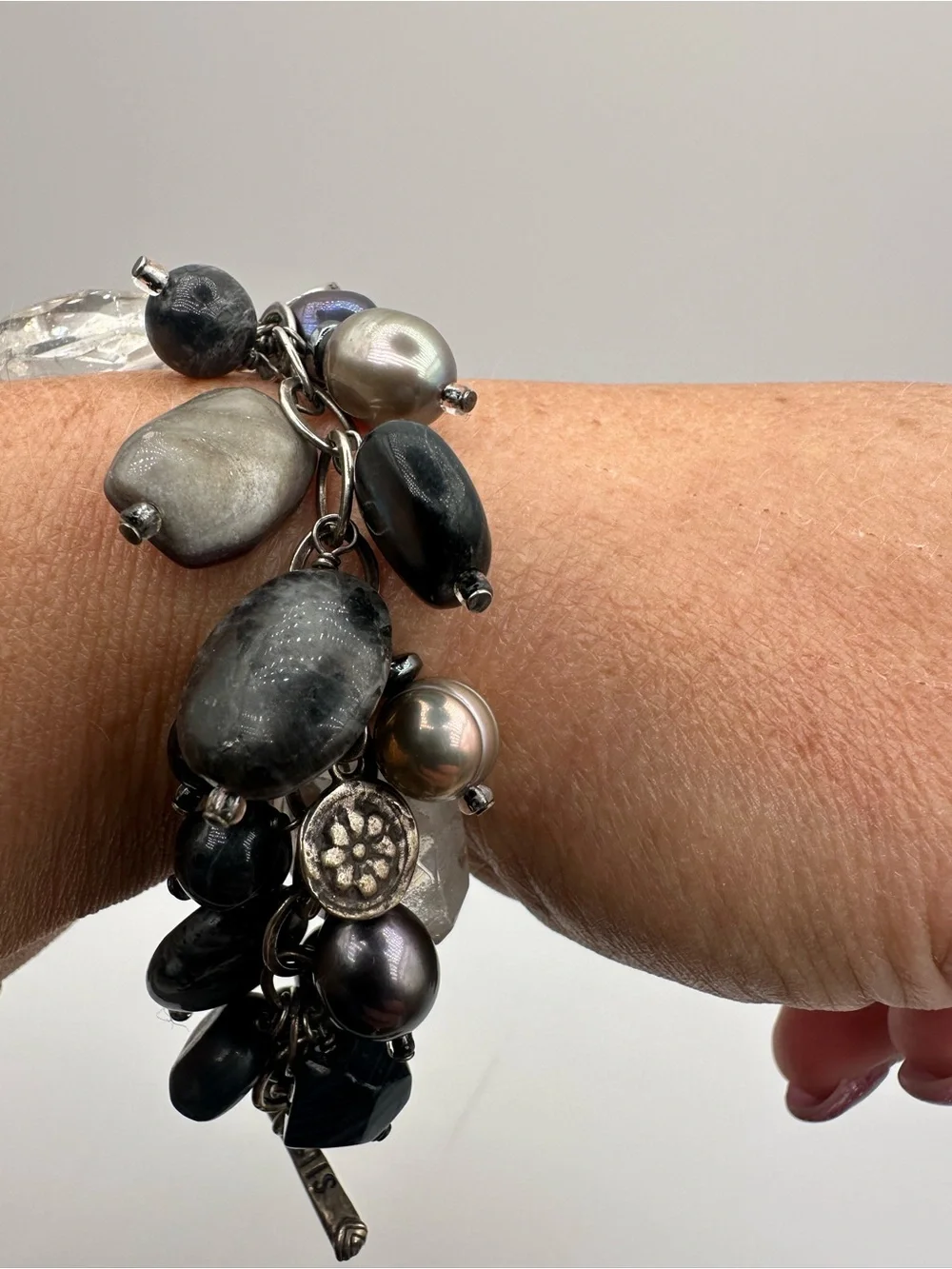 SILPADA 925 Sterling Silver/Hemetite  Cha/Cha Bracelet